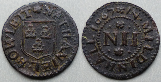 Mildenhall, Nathaniel Howlett 1667 farthing